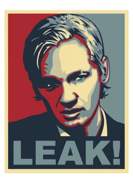 Portrait of Wikileaks founder Julian Assange by artist Arjen van Lith